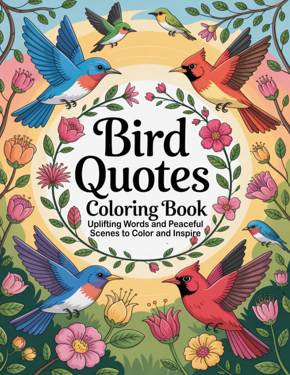 Bird Quotes Coloring Book: Uplifting Words and Peaceful Scenes to Color and Inspire