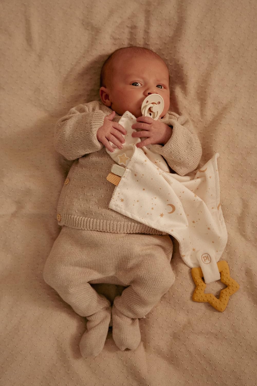 Little Dutch Paño para acurrucarse con anillo de dentición - Newborn Naturals