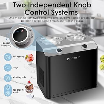 Amazon.com: Homtone 2 Flavor Ice Cream Maker,Automatic