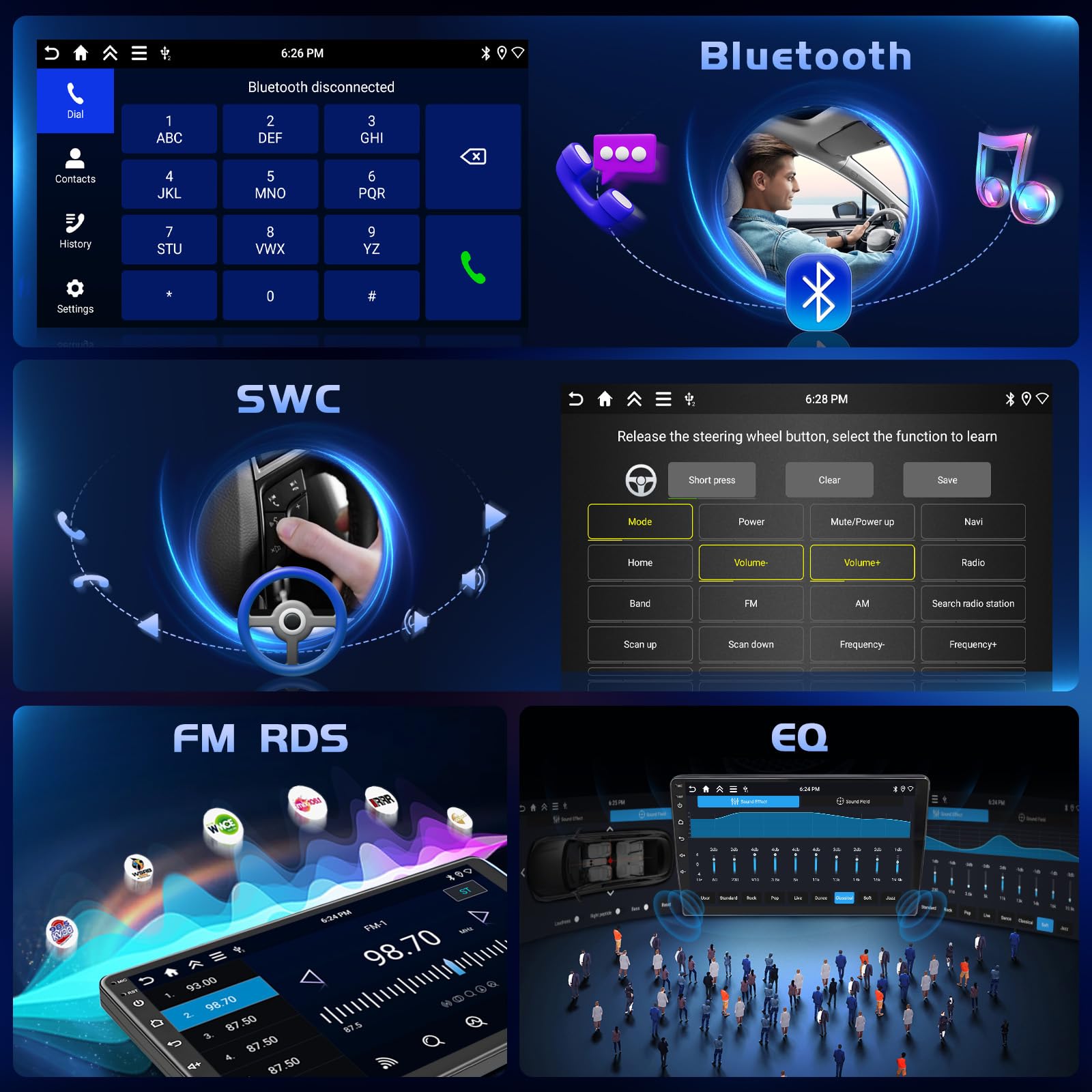 4+64G Android Autoradio mit Bildschirm für KIA Rio 2012-2015 Wireless Carplay, Autoradio mit Navi 9 Zoll Incell Bildschirm Android Auto/FM/RDS/Rückfahrkam