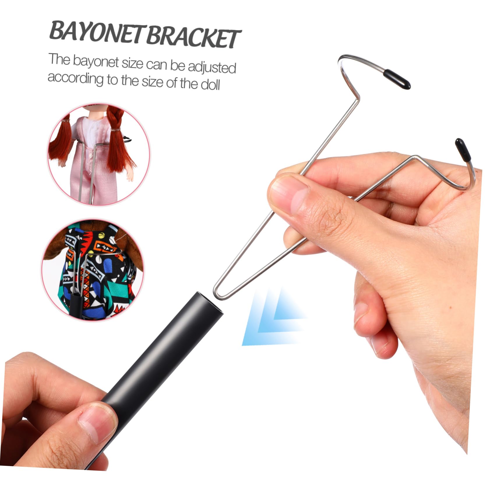 HOOTNEE Dollhouse Accessories Expandable Wire Stand Doll Rack Action Figure Display Indoor Dolls Support