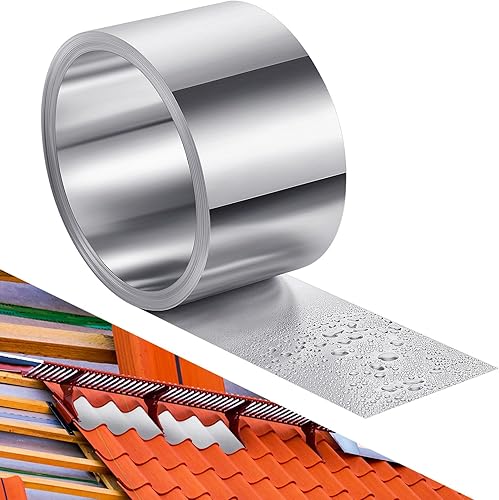 Zonon Rollo de aluminio intermitente de aluminio intermitente para techo intermitente resistente a la intemperie para chimeneas caseras (4 pulgadas