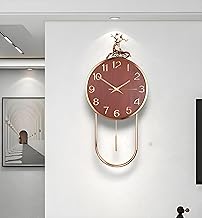 Amazon Brand - Umi Silent Stylish Latest Decorative Home Decor Designer Reindeer Pendulum Wall Clock lolak Big Wall Clock for Living Room Bedroom Home Wall Decoration Gift (36 x 77 cm) UC3432 (Brown)