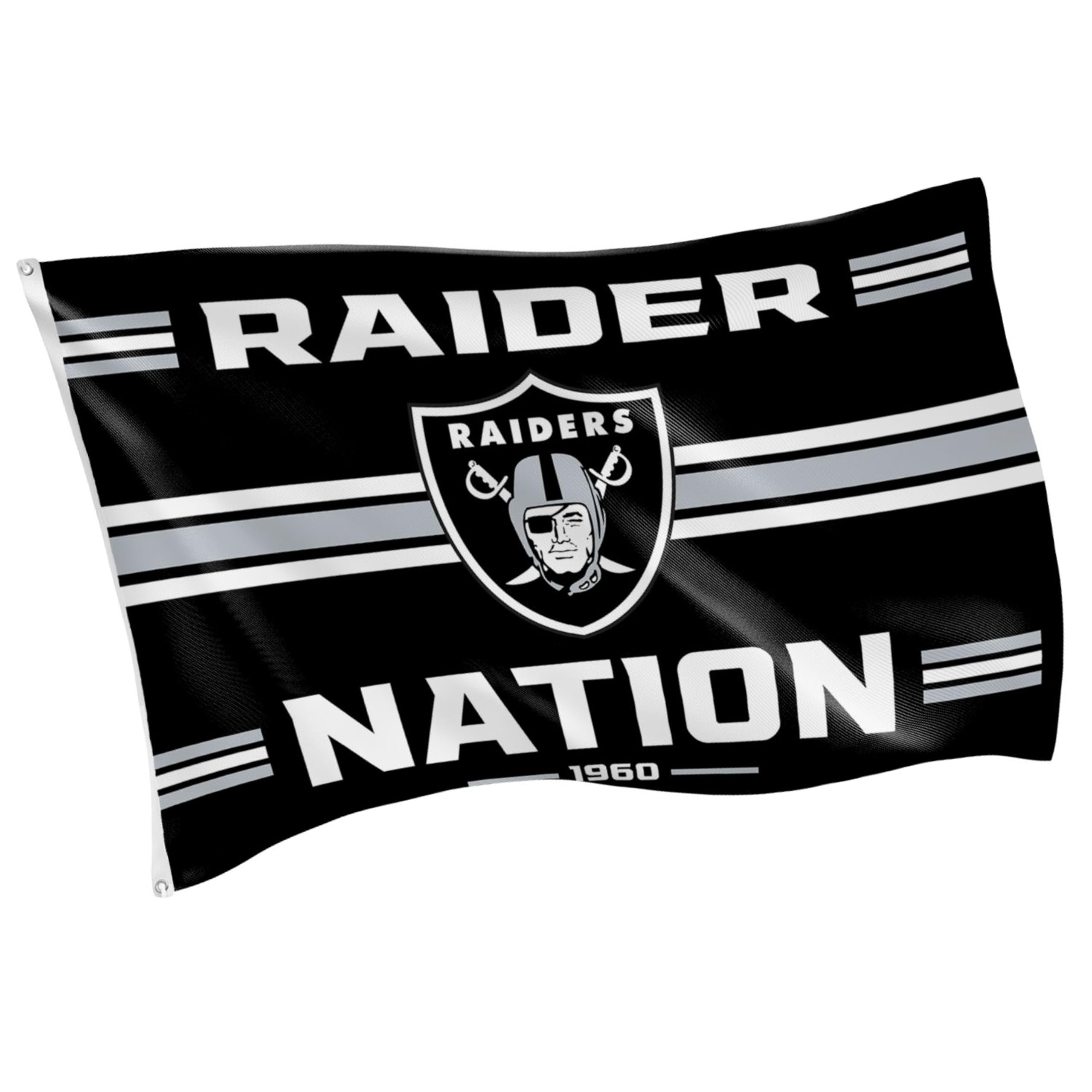 NFL Las Vegas Raiders Champions Flag | 3 x 5 Estate Flag with Grommets | Heavy Duty Banner for Outdoor Garden Patio Decoration | Indoor Wall Decor for Room | Works with Flagpoles for Outside House