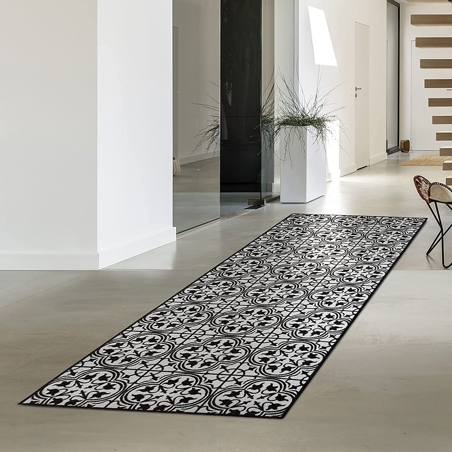 Wexford Tapis de couloir, Tapis Sol avec motif à passants fins pour cuisine, couloir & salon, antidérapant & facile d'entretien (80 x 300 cm)