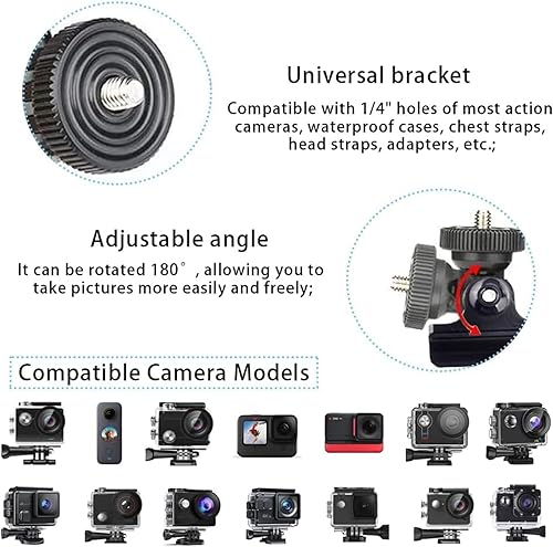 Miniatura 2 de VVHOOY Adaptador de montaje de manillar de bicicleta de aluminio compatible con GoPro Hero 1110987654AKASO Brave 456 Plus7