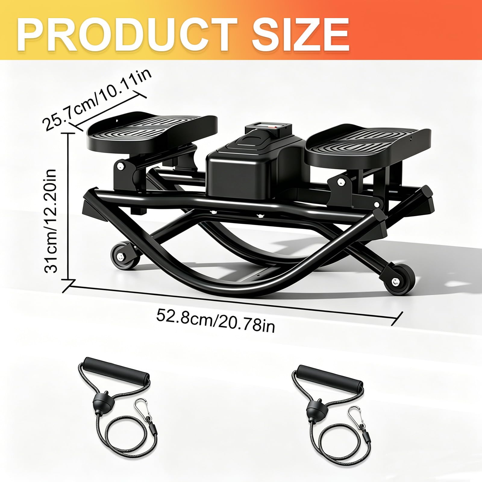 Stepper de bajo impacto Rocking en forma de U para el hogar, bicicleta estática silenciosa