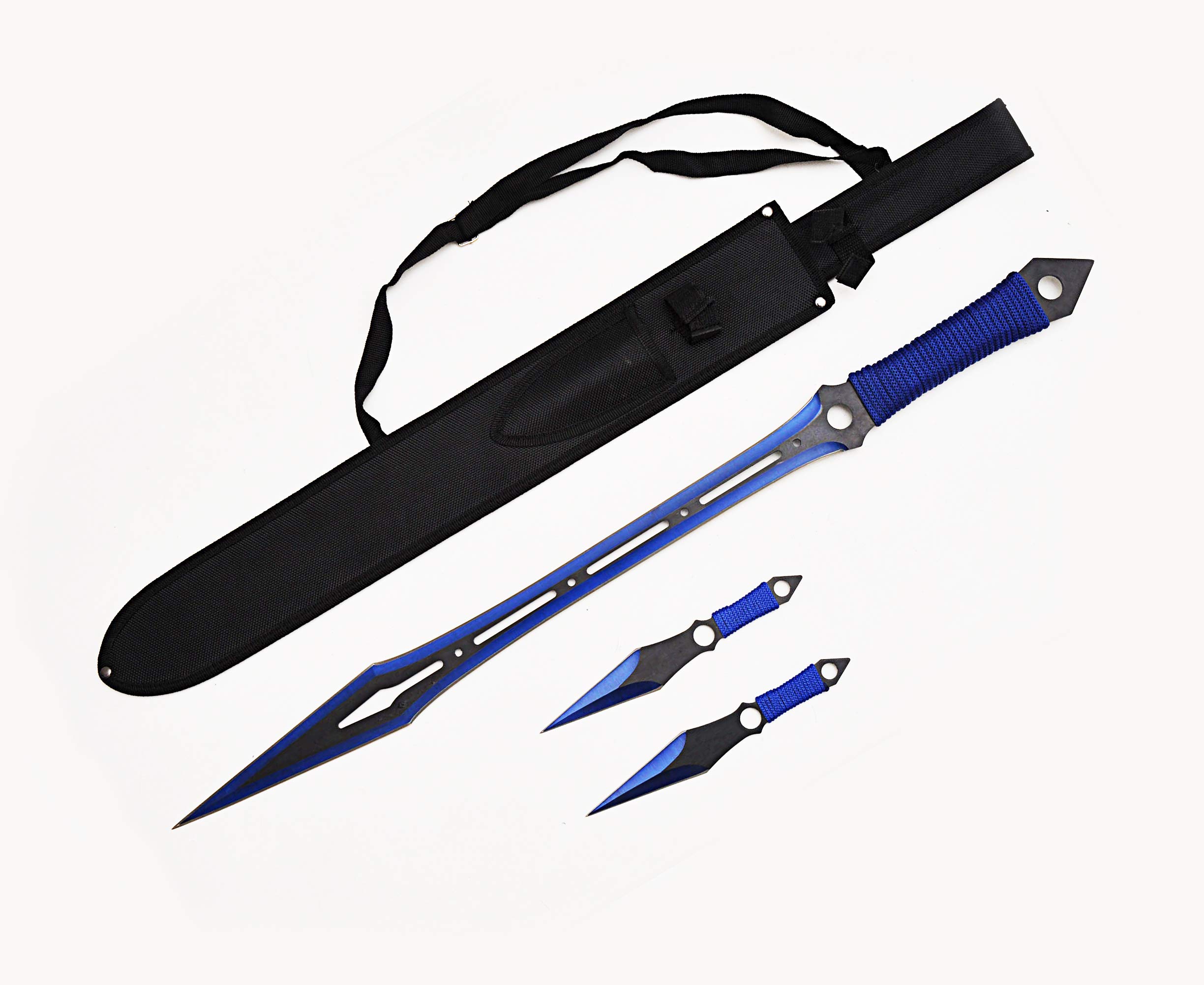 Buy Ninja and Throwing Set Katana with 2 Kunai Throwing Knives and