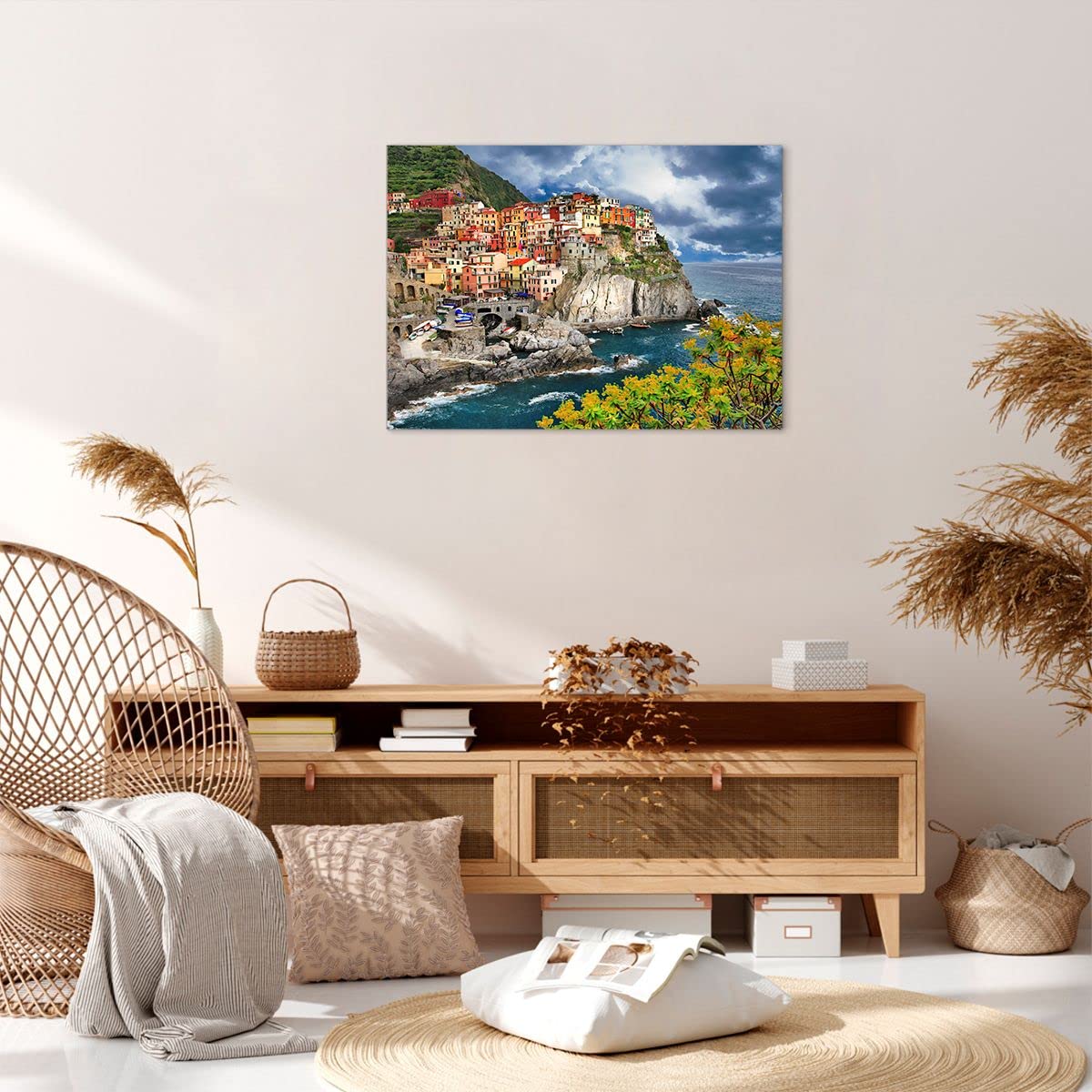 Impression sur Toile 80x60 cm - Décoration Murale Peinture - Motif Forêt colorée - MuchoWow - Maison