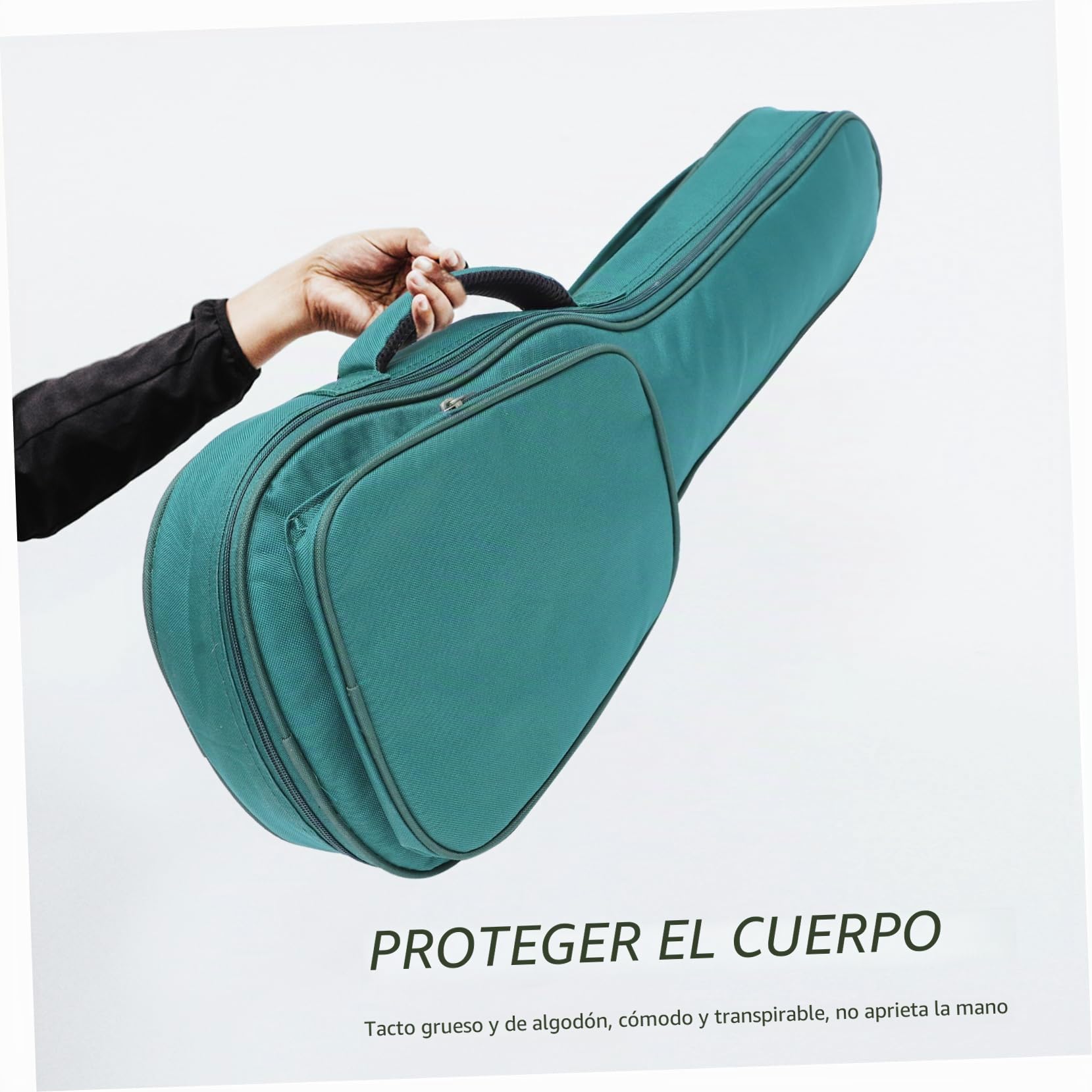 Bolsa para Ukelele Correa de Hombro Ajustable de Tela Oxford Forro Acolchado Verde y Diseño Portátil para Transporte Cómodo