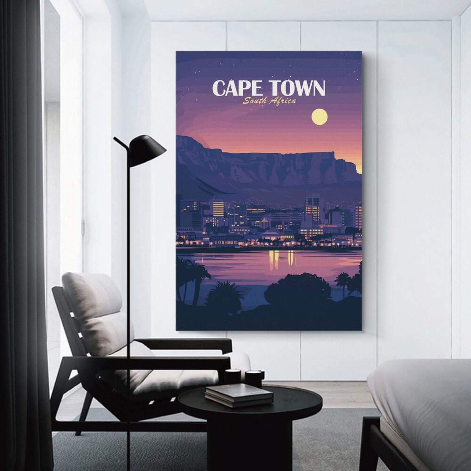 Junmoney Decorative Wall Artwork Cape Town South Africa Cityscape, 20x30inch(50x75cm), for Lounge, Bedroom Or Personal Spaces, Gift Idea for Housewarming And Birthdays