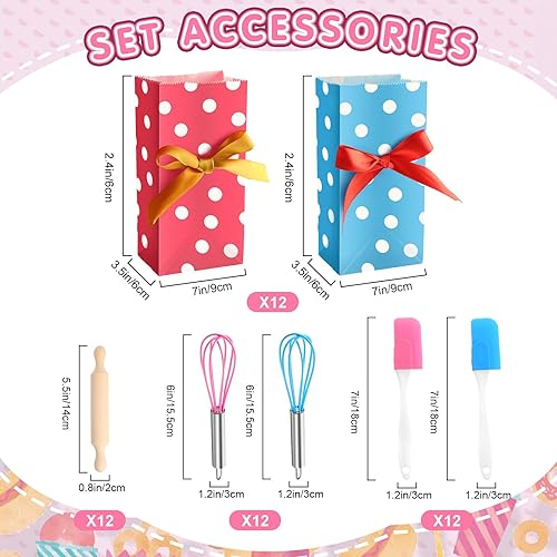 Miniatura 2 de Glimin Juego de 48 piezas de utensilios para hornear para niños y niñas, regalos de fiesta con espátula, rodillo, batidor, regalo para niños, club