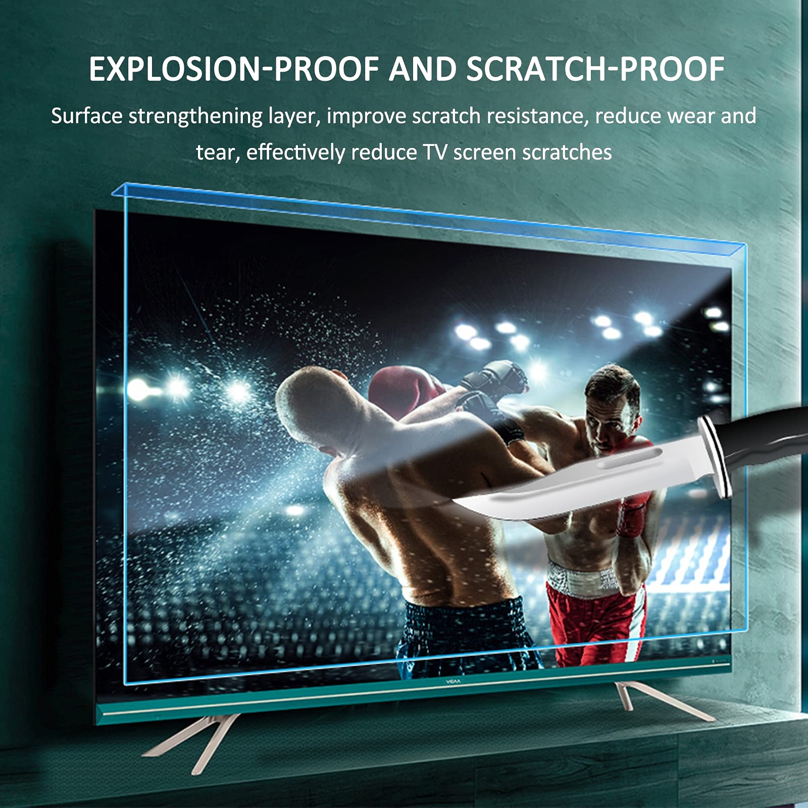 AIZYR Panel Protector De TV Colgante Anti-Aplastamiento - Filtro De TV Acrílico A Prueba De Explosiones Película Protectora De Pantalla De TV De 32-55 Pulgadas para Proteger La Vista,40in 920×530mm