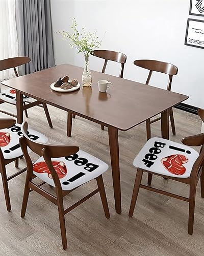 Miniatura 5 de Chair Seat Covers,I Love Beef Heart Kitchen Decoration Stretch Removable Seat Covers for Dining Chairs,Soft Dining Room Seat Cover Set of 4