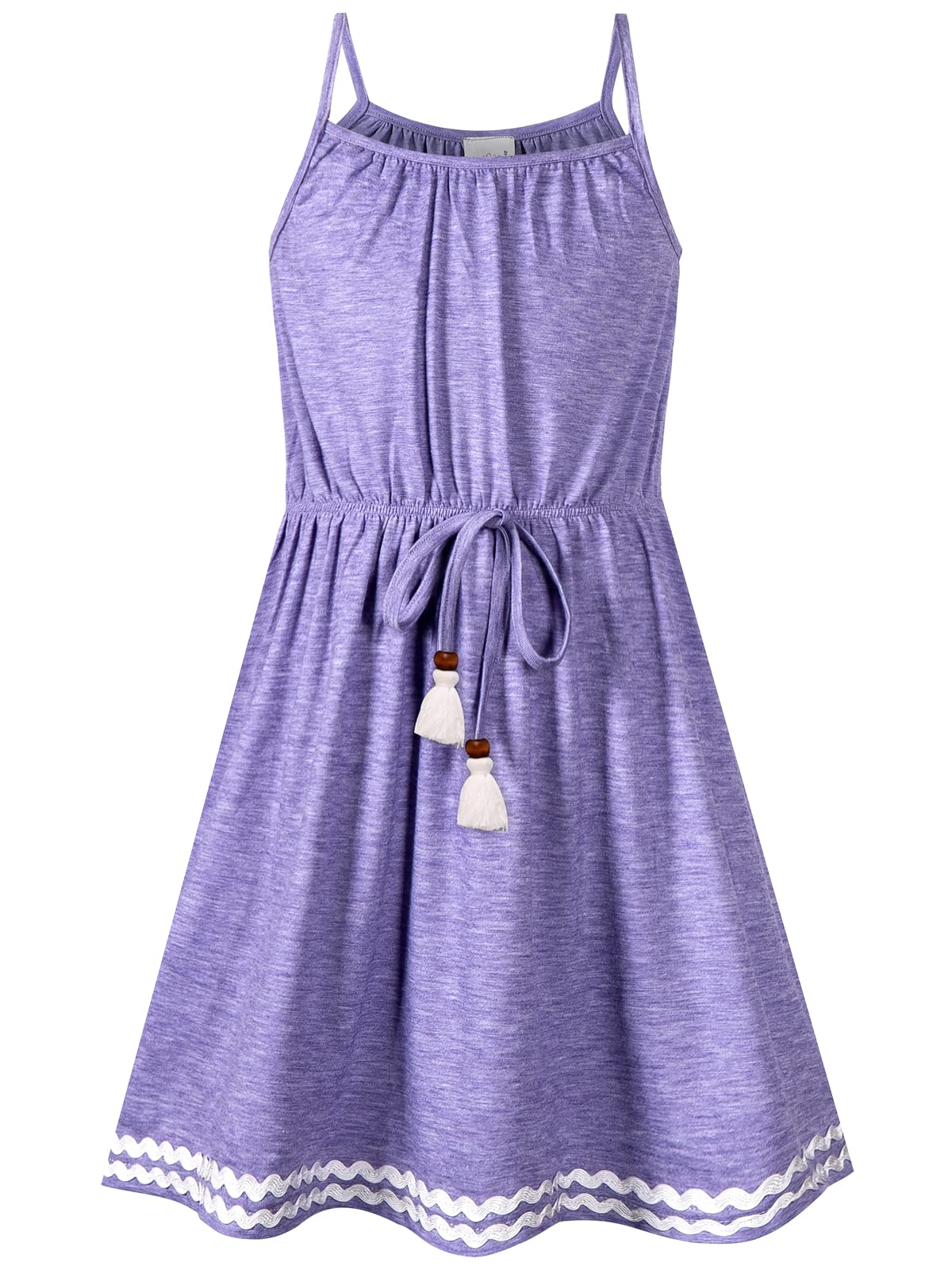 BONNY BILLY Vestido Niña Verano Casual Playa Playero Boho Corto Sólido Sin Mangas