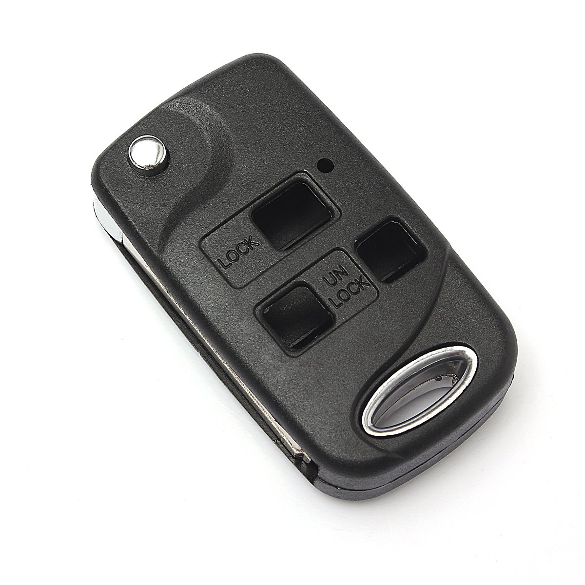 Custodia Chiave Auto Alamor Flip Key 3 Pulsanti Per Lexus IS200 LS400 RX300 GS300 - Guscio Sostitutivo ABS Nero - 2