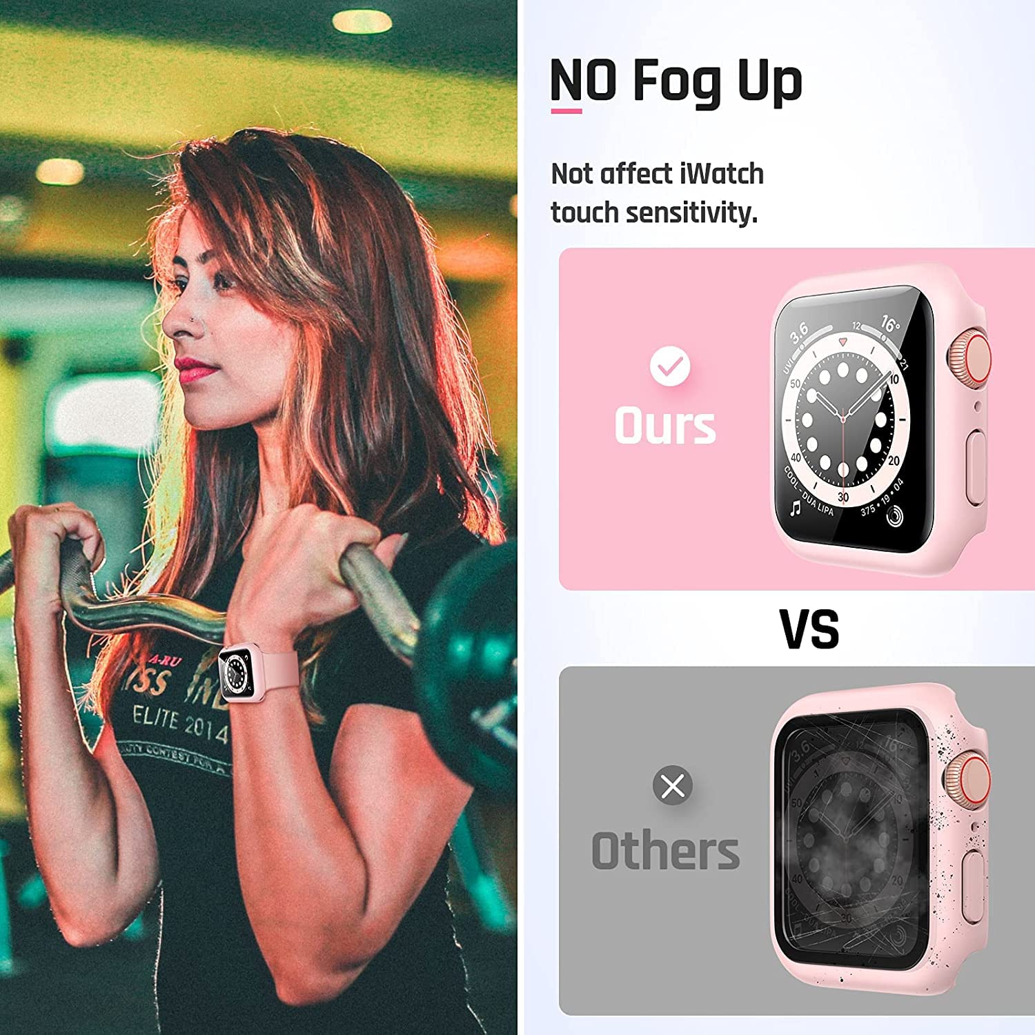TINSOI Hard PC Case with Tempered Glass Screen Protector Compatible with Apple Watch Series 6 SE Series 5 Series 4 40mm