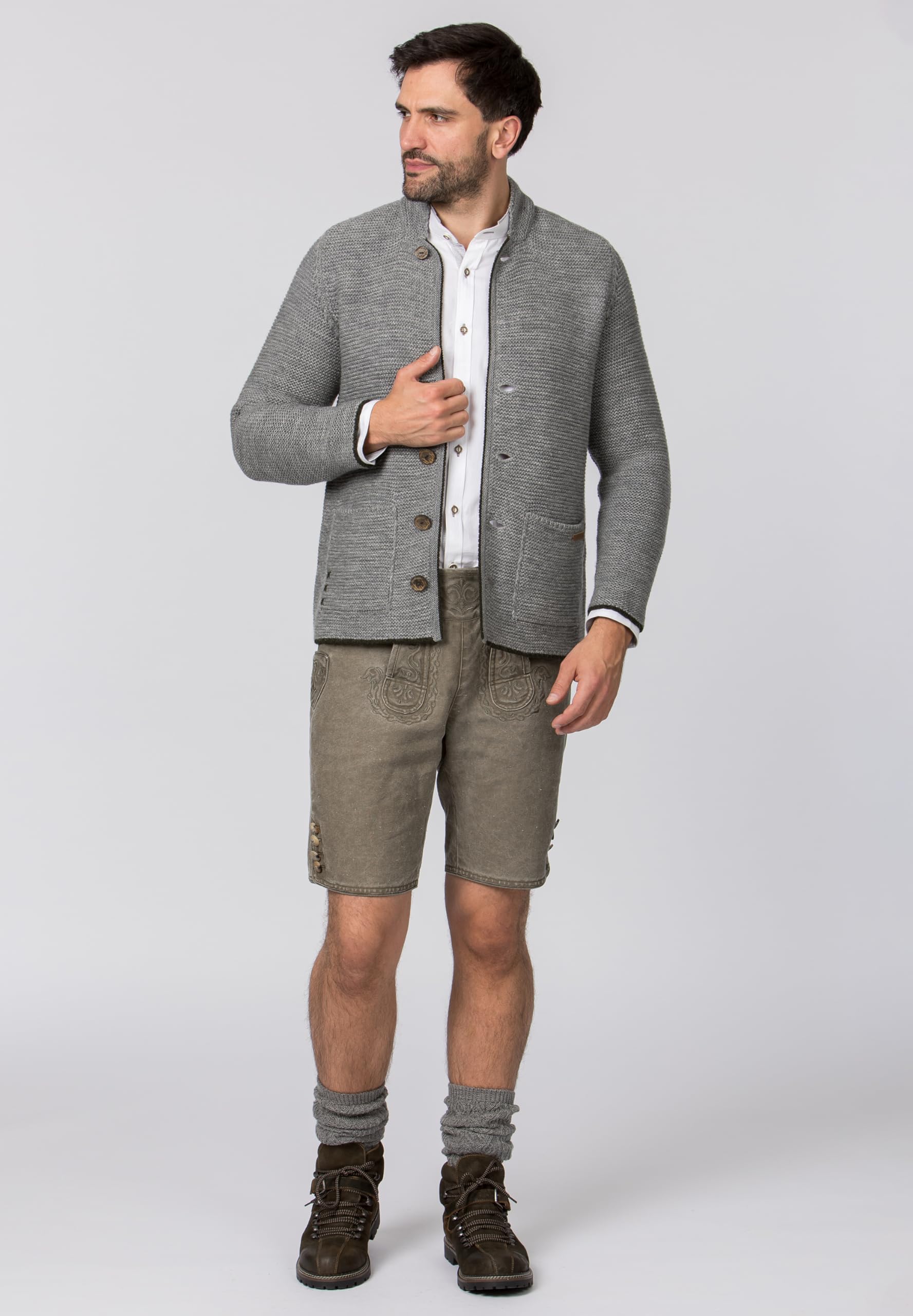 Stockerpoint Strickjacke Nicolo I Größe 46-60 I Herren Trachtenjacke im klassischen Design mit Stehkragen & Trachtenknöpfen I Bequem & warm I Perfekt für Trachten & Festlichkeiten