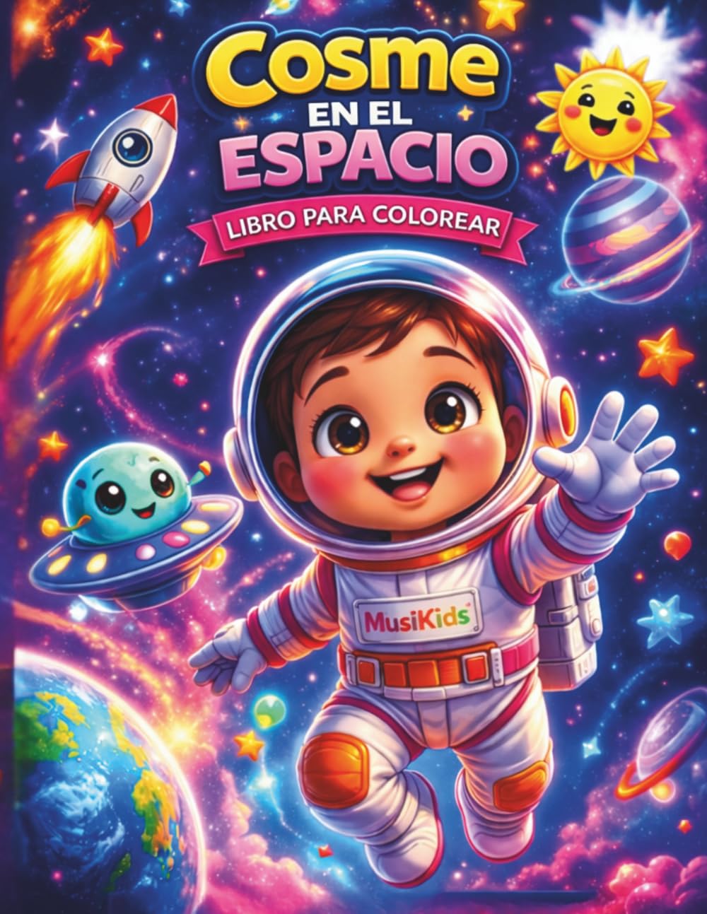Cosmo en el Espacio: Libro para Colorear para Niños