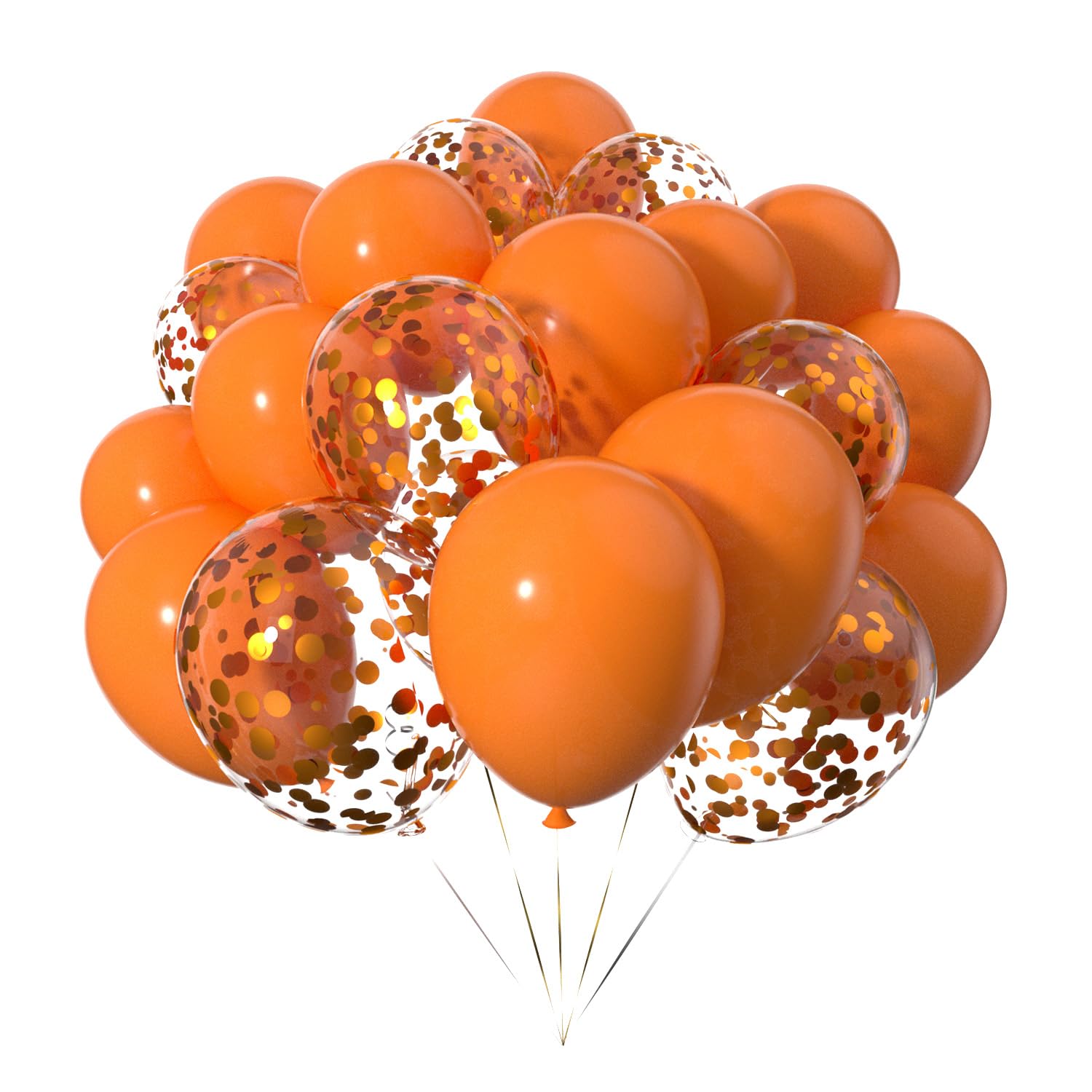 50pcs 12 inch Orange Confetti Balloons Helium Latex Balloons for Parties Decoration