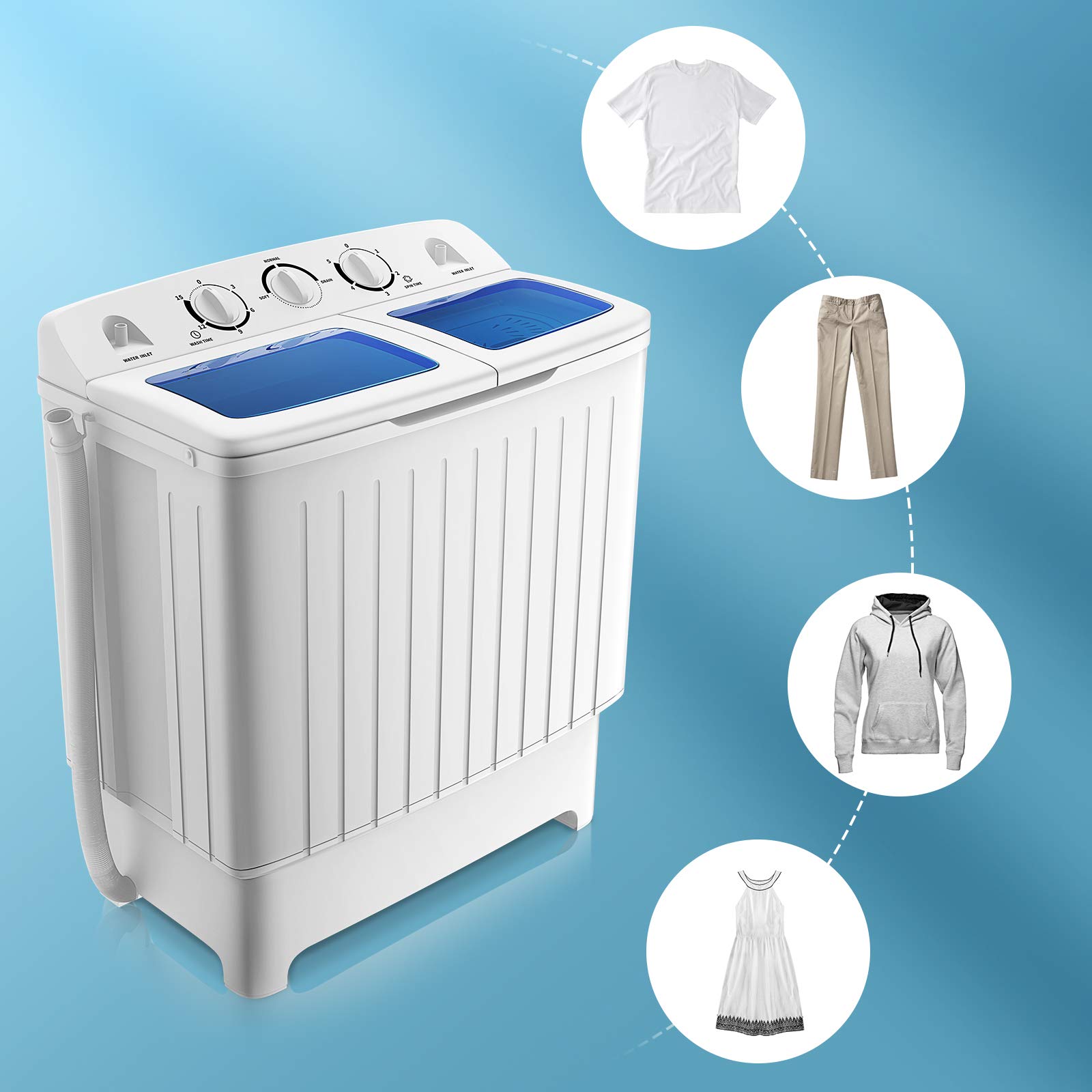 Amazon.com: RELAX4LIFE Portable Twin Tub 20 LBS Capacity Laundry