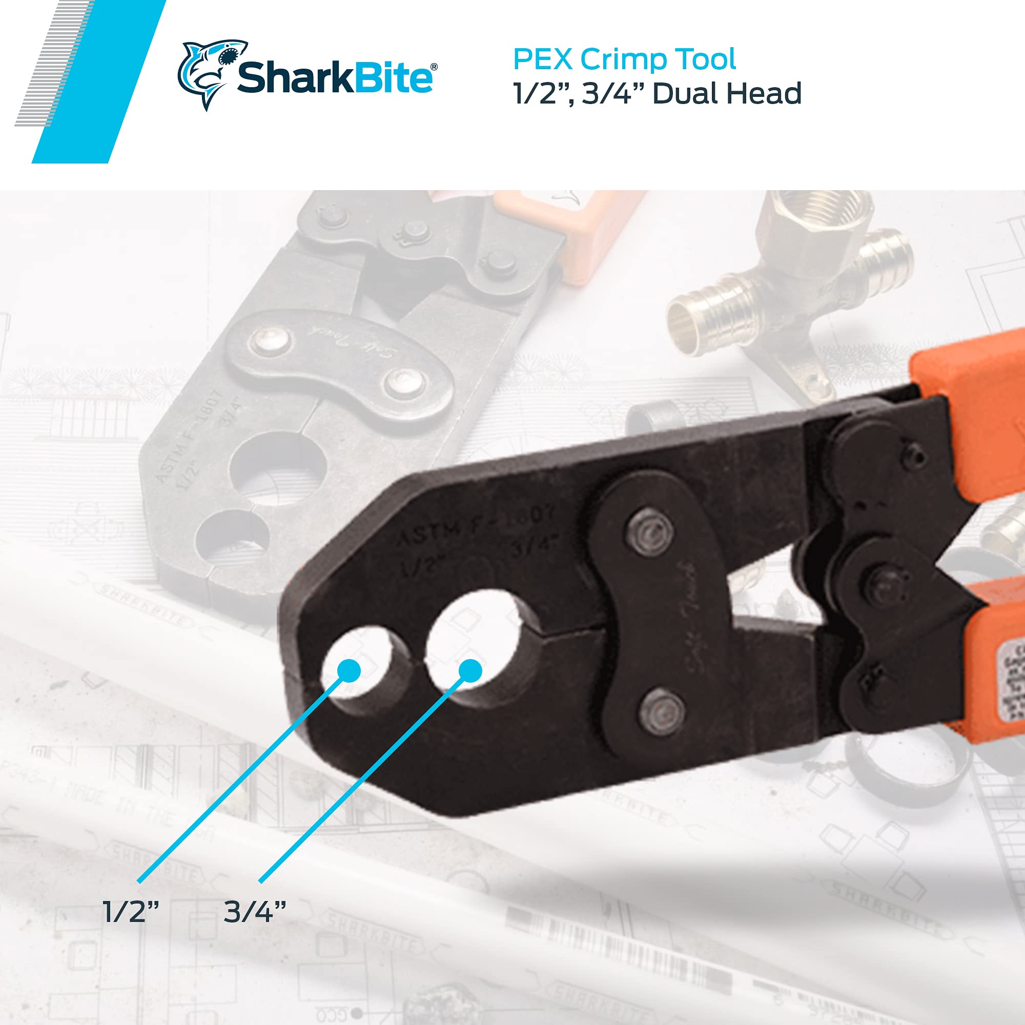 SharkBite 23251 PEX Crimping Tool, 1/2 Inch and 3/4 Inch Buy Online in