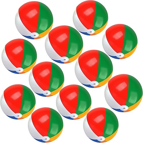 12 bolas de playa de 12 pulgadas de color arco iris bola de agua inflable de verano juguetes de piscina para niños actividades al aire libre regalos