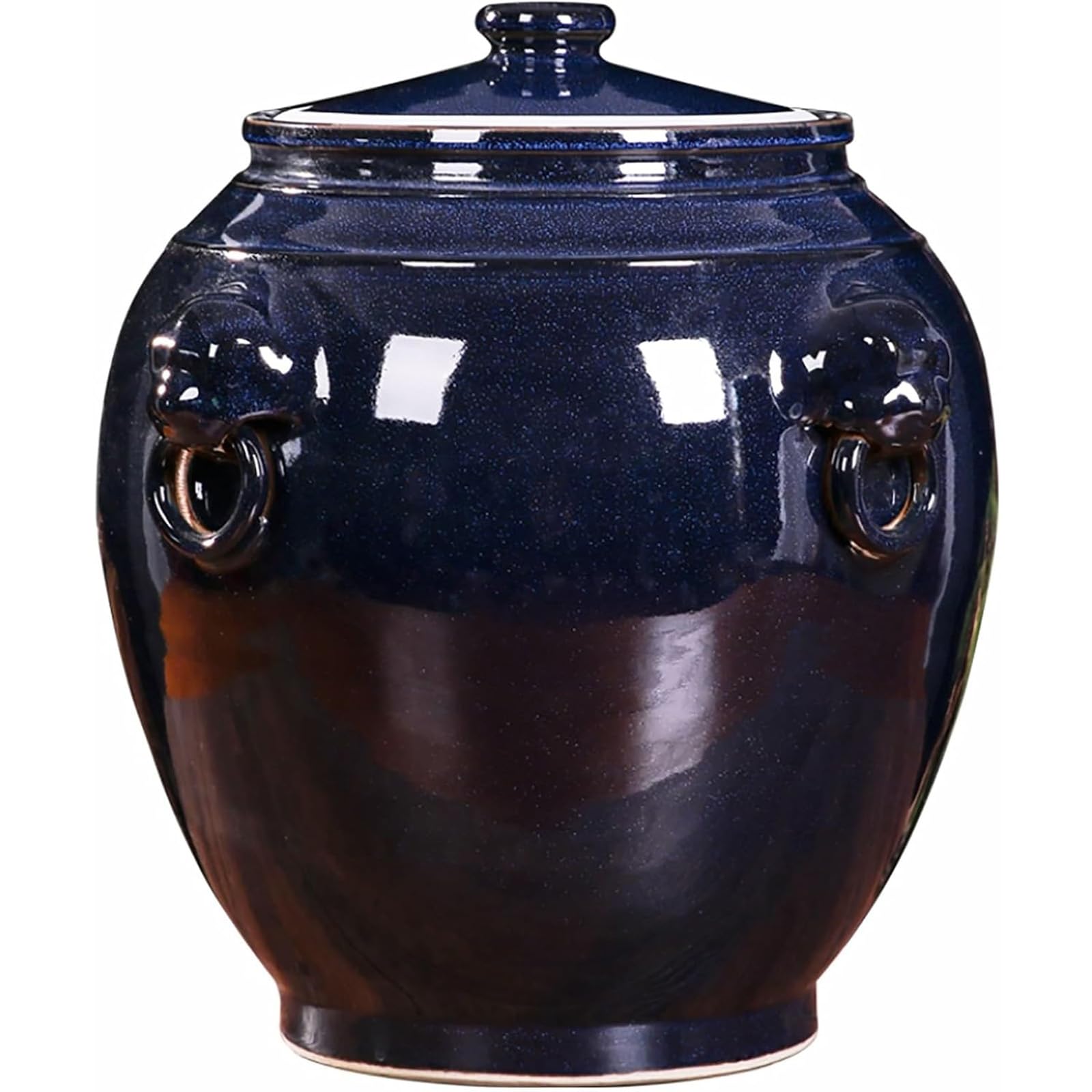 Hlixzoy Large Capacity Ceramic Rice Storage Container with Airtight Lid – Chinese-Style Grain Dispenser Jar for Rice, Flour & Dry Food, Pantry Organizer