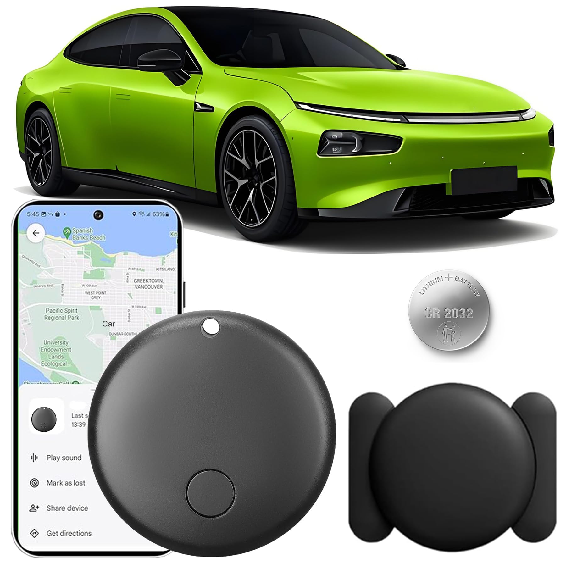 GPS Coche Localizador, Air Tracker Android Rastreador GPS para Coche, Vehículos Smart Tracker Magnet Finder Compatible con Google Find Hub sin suscripción mensual