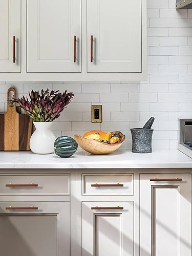 Miniatura 6 de Paquete de 2 tiradores de cuero marrón para cajones, 5 pulgadas (5.039 in), tiradores de cuero para cajones de cocina, baño, aparadores, pomos de