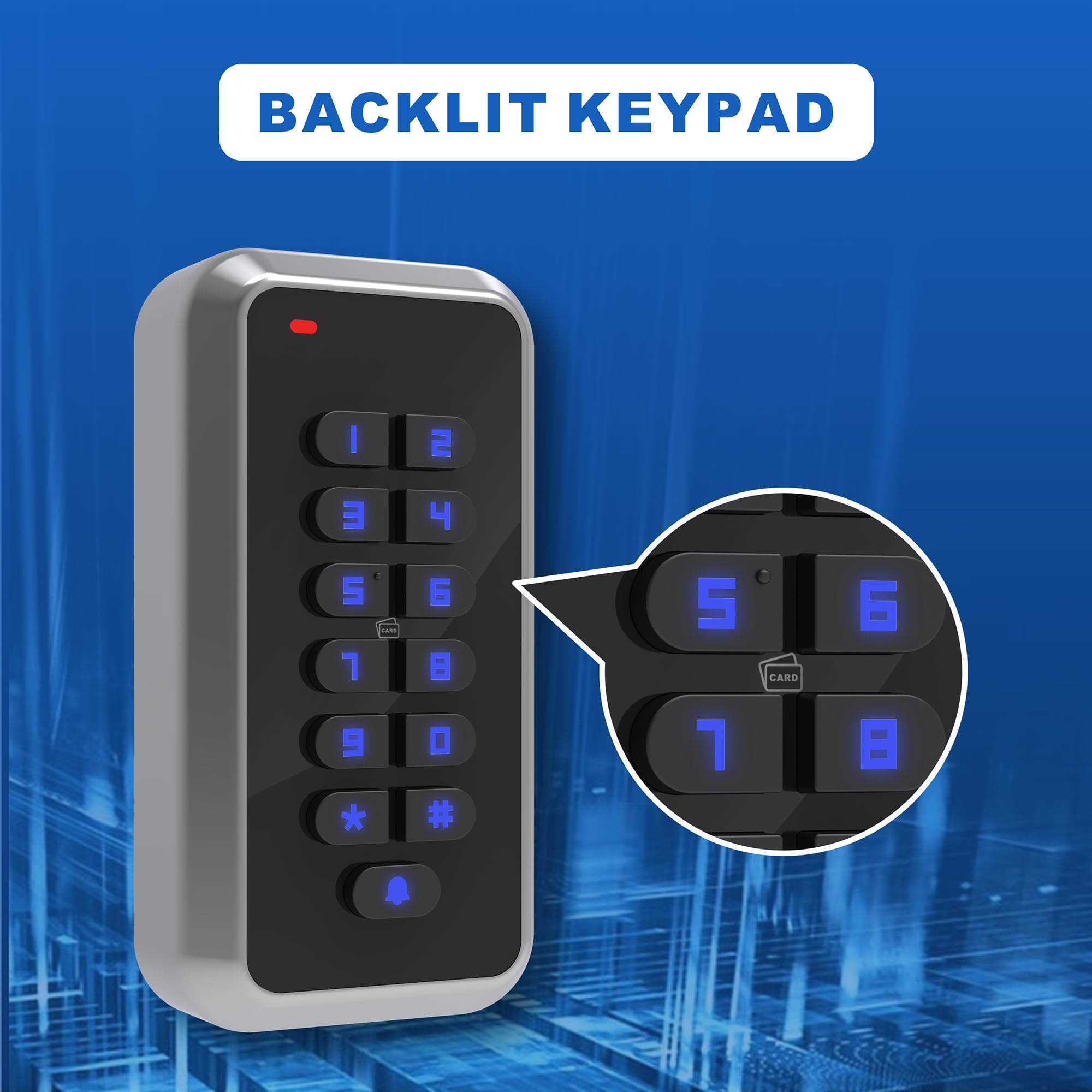 UHPPOTE 125 kHz Zutrittskontrolltastatur RFID-Kartenlesegerät | Metallgehäuse Wasserdicht mit 26 Bit Wiegand-Ausgang für Außentüren