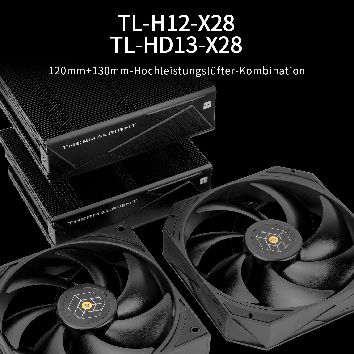 TR Royal Pretor 130 Chłodnica powietrza do procesora, czarna podwójna wieża komputerowa, 6 ciepłowodów, podwójne wentylatory PWM, AM4/AM5/Intel lga1851/1700/1150/1551/2011