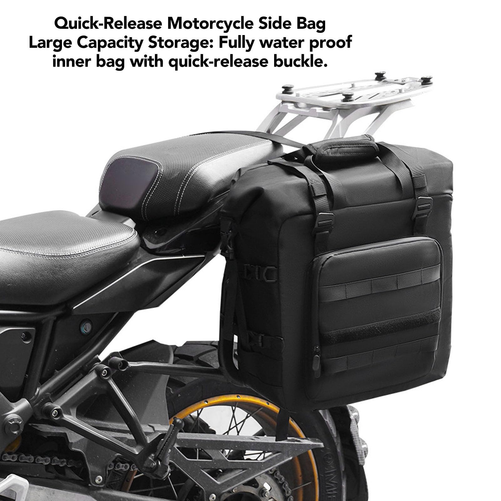 CHICIRIS Borsa da Viaggio per Moto Resistente All'acqua da 25 Litri con Fibbie a Sgancio Rapido per Portapacchi per Moto da Turismo Sportivo