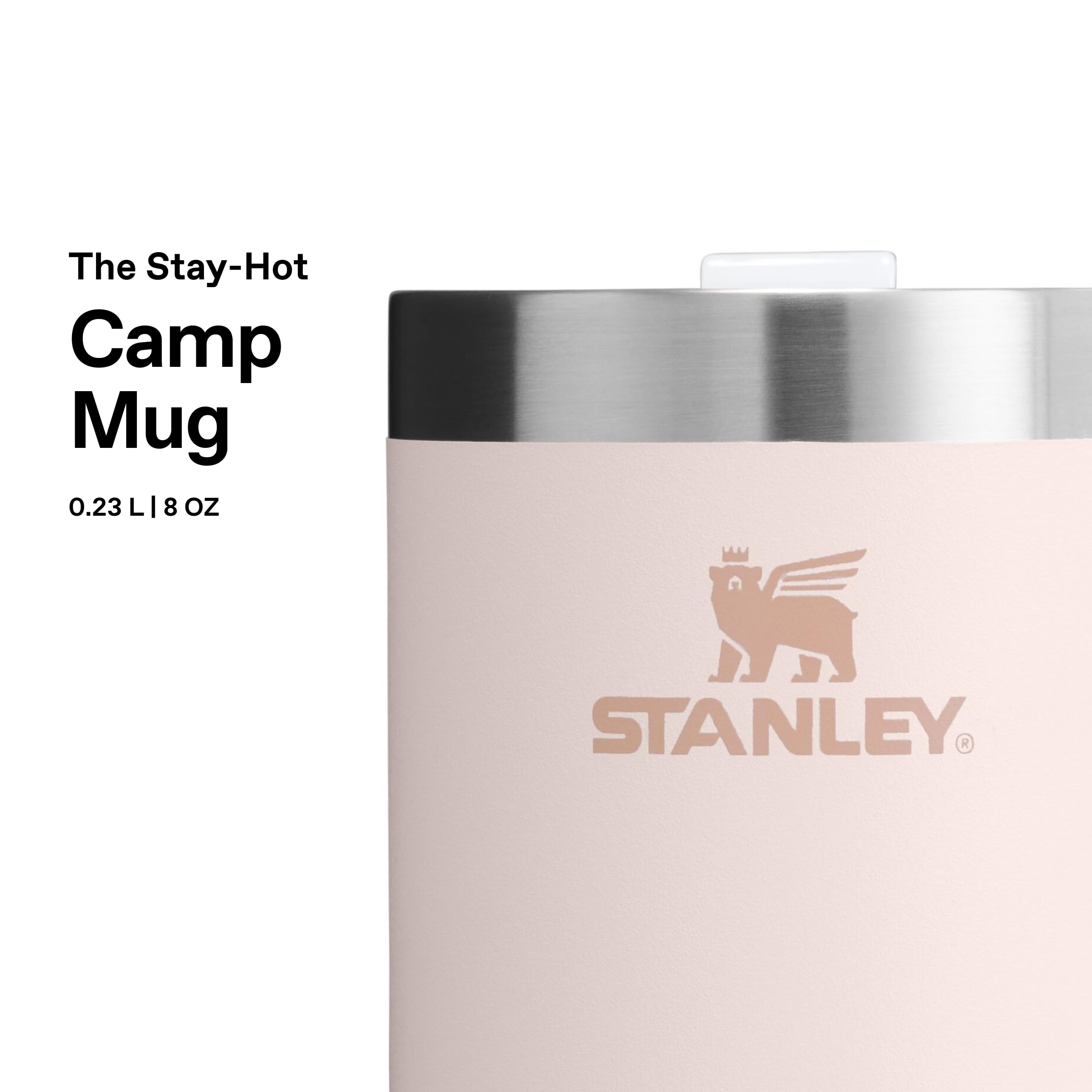 Stanley THE EVERYDAY CAMP MUG .23L / 8OZ UNISEX - Gourde - Rose Quartz/rose Clair