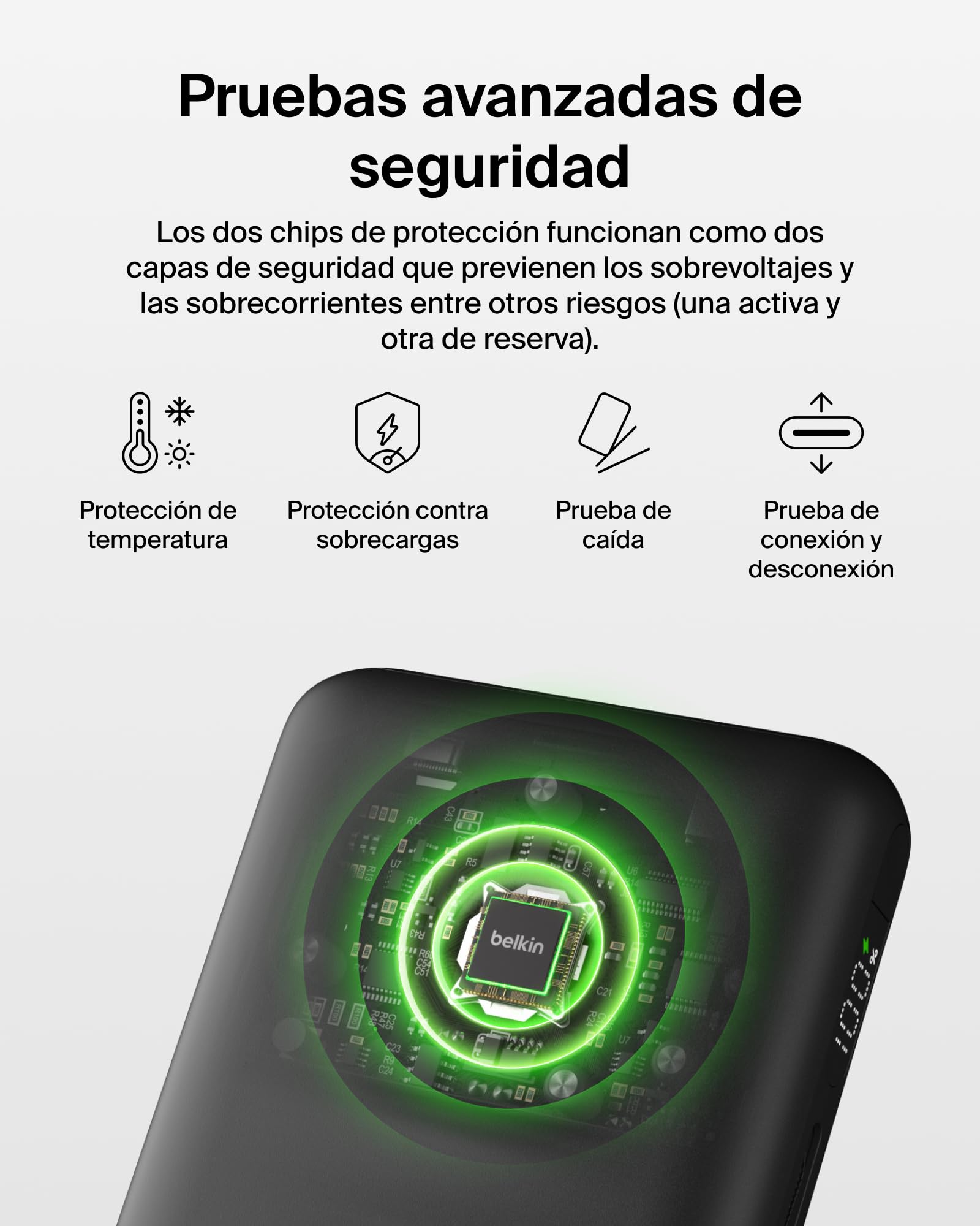 Belkin UltraCharge Pro Batería Externa 25 000 mAh para Portátiles - Negro | Power Bank de 25000 mAh, 1 puerto y 1 cable USB-C, 1 puerto USB-A, Power Delivery a 158 W, Pantalla, Batería Portátil