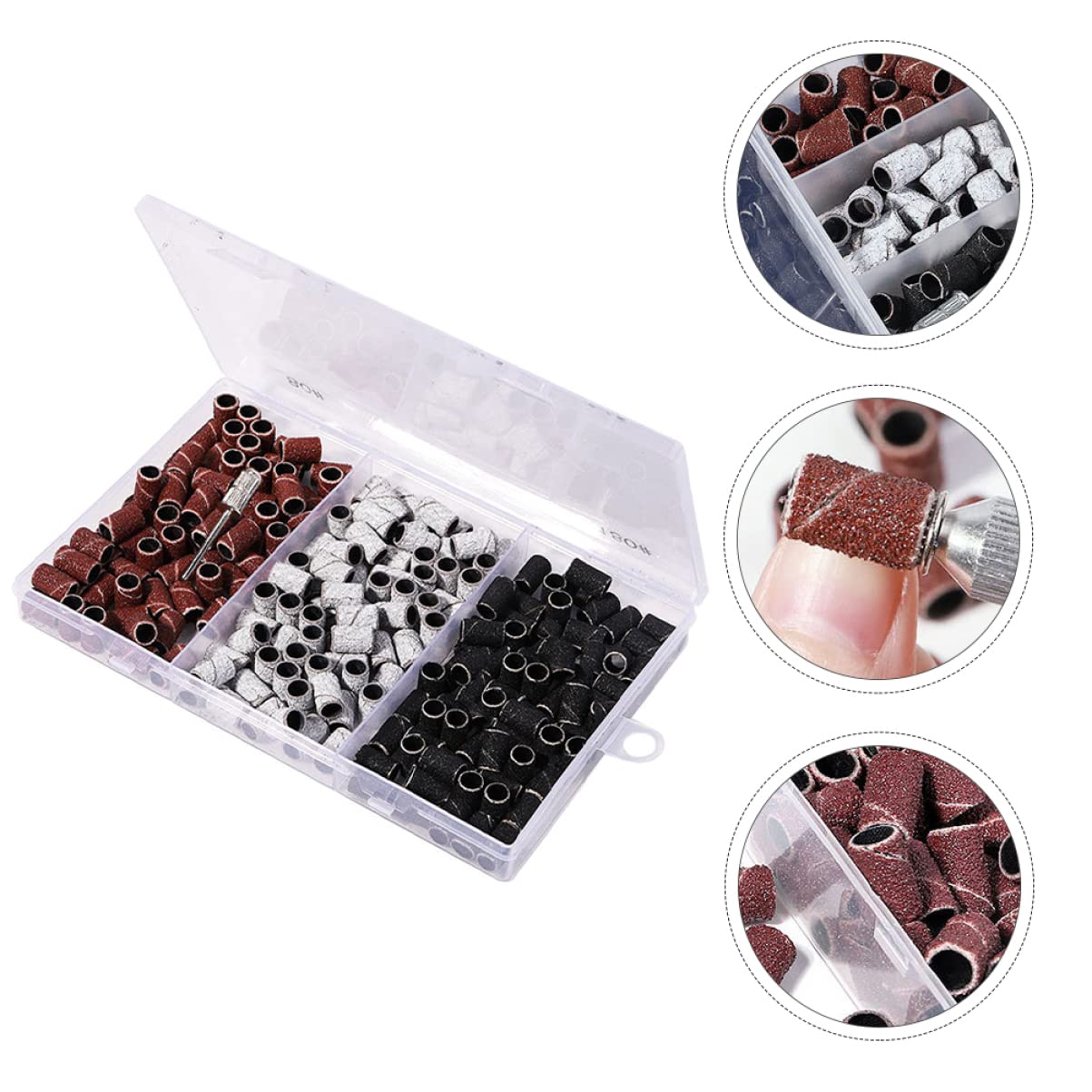 FRCOLOR Strumento Di Manicure Per Unghie Testine Abrasive Colorate Per Levigatura e Lucidatura Per Saloni e Uso Personale Di Accessori Per Manicure e Pedicure