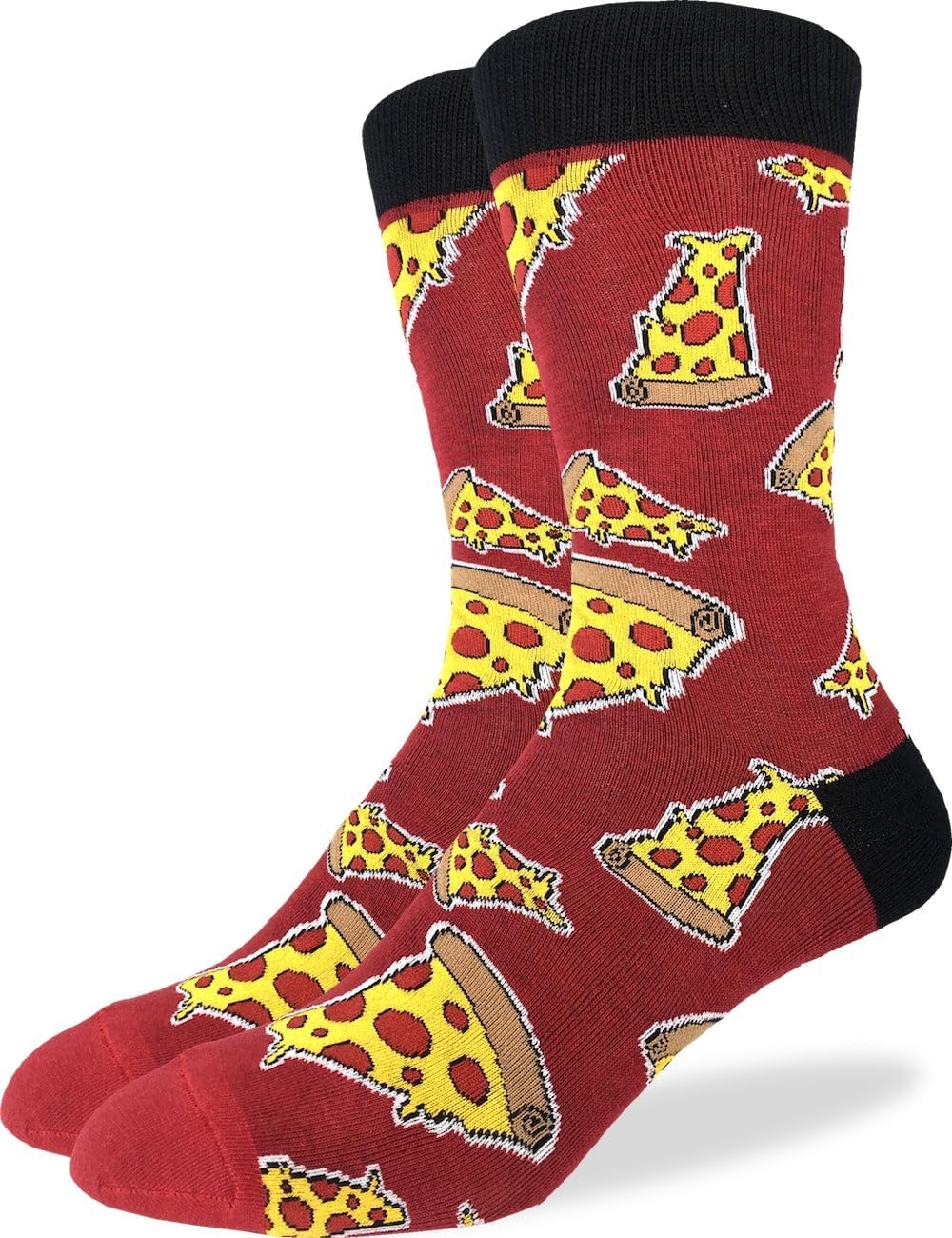 Good Luck Sock Men's Pizza Socks, Adult, Shoe Size 7-12