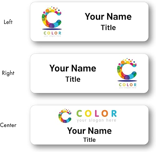 Etiquetas de nombre personalizadas con parte delantera de metal resistente a los arañazos y parte trasera de plástico duro (1.25 x 3 pulgadas,