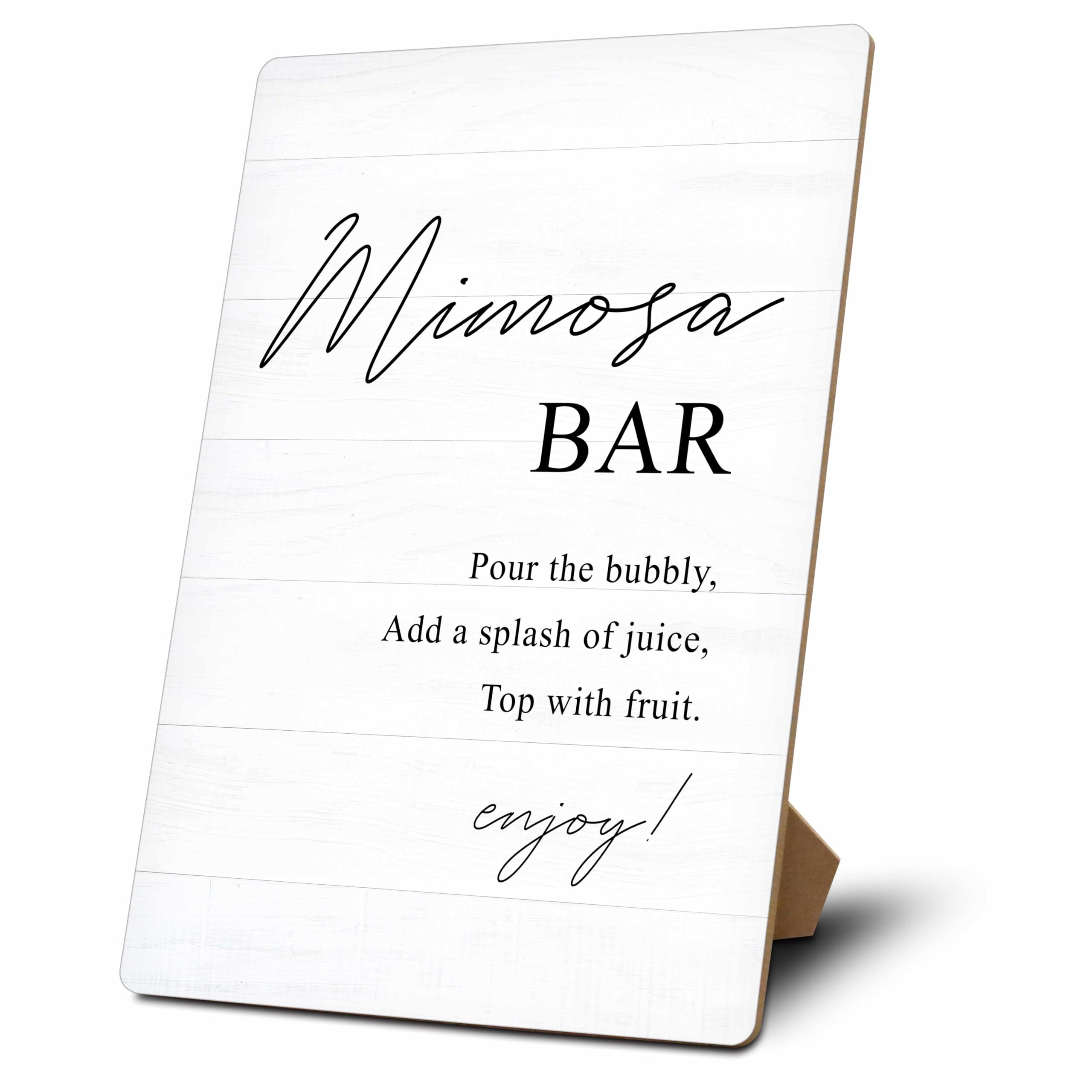 Mimosa Bar Sign, Champagne Brunch Decor, Wooden Tabletop Sign With Stand, Mimosa Bar Supplies For Bridal Shower Baby Shower Wedding Birthday Christmas