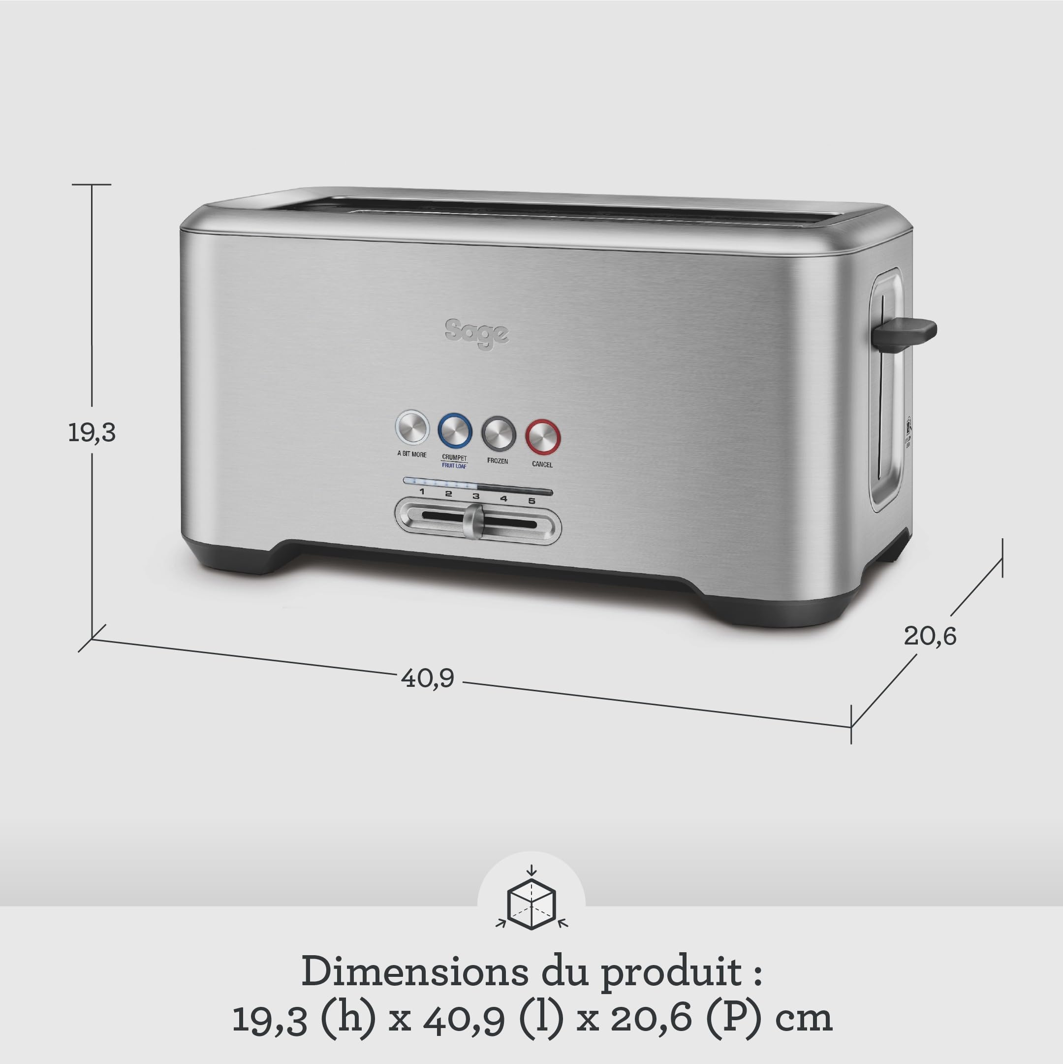 Sage The 'A Bit More' Toaster 4 Slice, Acier Inoxydable Brossé