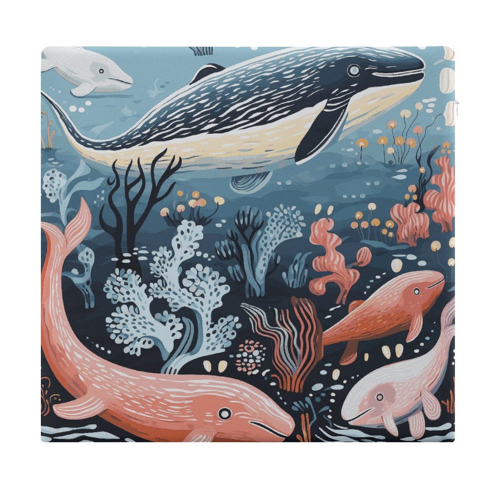 Adfgyerh Style Seal Whale Octopus Fish Cushions Memory Foam For Adults, Seat Cushion Chair Pads Soft, Square Pillows For Dining, Kitchen, Office, Patio Chairs