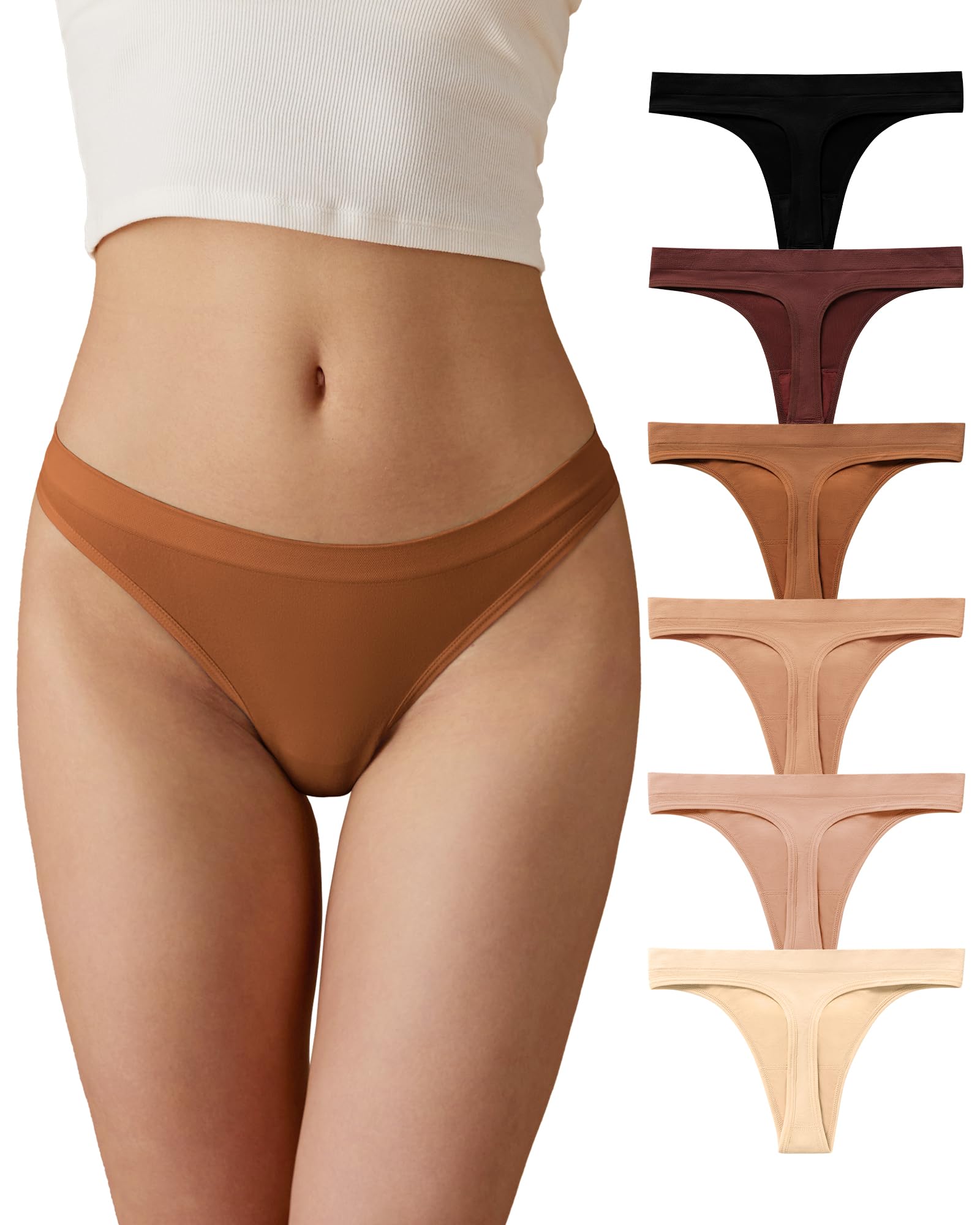 SHARICCA String Tanga Damen Nahtlos Sexy Atmungsaktive Seamless String Damen Unsichtbare Unterwäsche Slip Mehrpack
