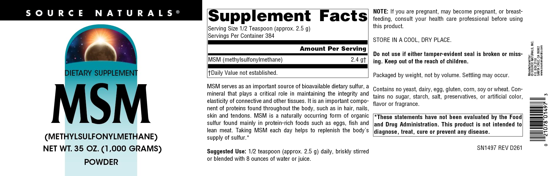 Amazon.com: Source Naturals MSM (Methylsulfonylmethane) Net WT. 35