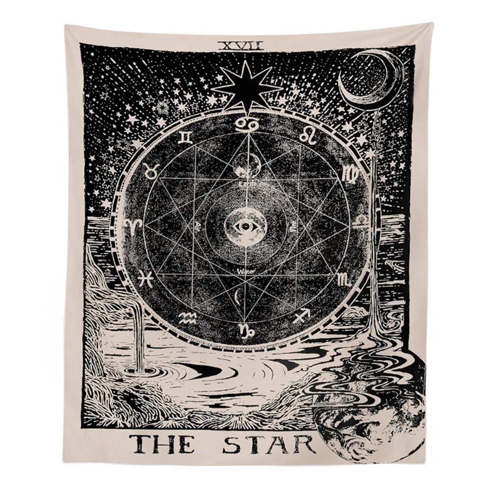 DueWork Traditional Altar Tarot Fortune Telling Tapestry The Star Map Wall Art Tapestry Medieval Europe Divination Wall Hanging Throw Mysterious Ethnic Decorative Art Table Cloth Curtain 5951in