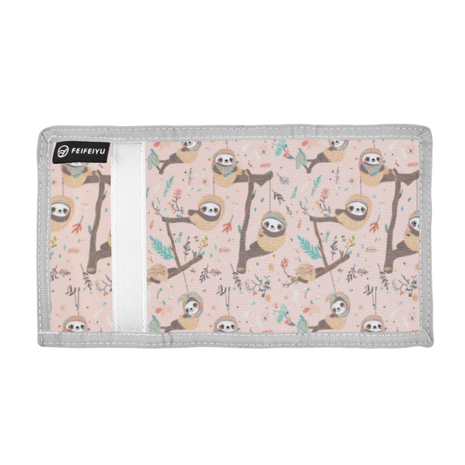 Wusikd Cute Sloth Kids Wallet for Boys Girls Pink Toddler Trifold Wallet Novelty Wallet for Teens Women Men