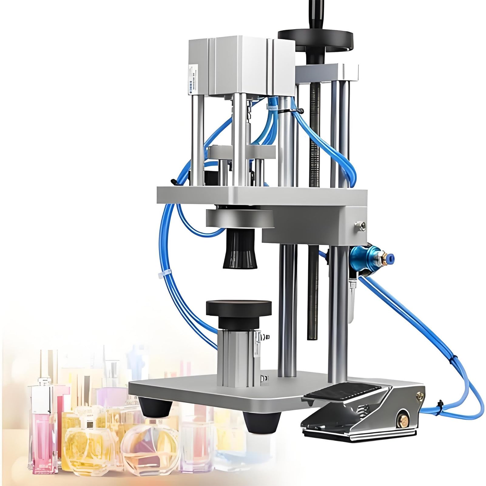 Pneumatic Capper for Perfume & Spray Bottles, Foot Operated Crimper 15mm