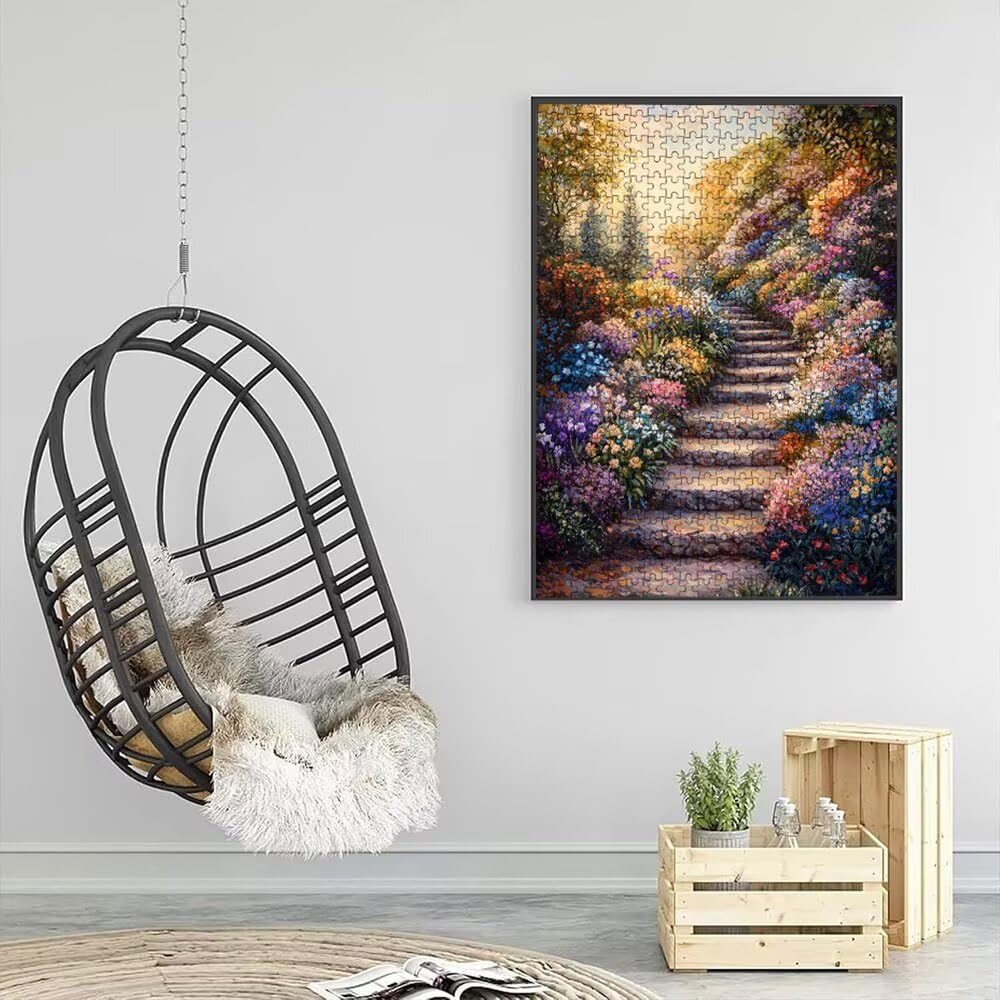 Puzzle 3000 sztuk, puzzle dla dorosłych artystyczne schody ogrodowe puzzle, gra puzzli, drewniane układanki, niemożliwe klasyczne układanki, do gry edukacyjnej wyzwanie zabawki, układanki rodzinne