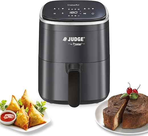 Judge by Prestige InstaAir Digital Air Fryer| 80% less Oil Consumption| 4.0L Capacity| 1200 Watts| Air Fry, Grill, Roast, Bake | Digital Display...