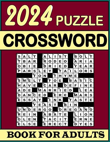 2024 Crossword Puzzle Book For Adults: Large Print,100 Difficult Crossword Puzzles with Solutions for Adults and Seniors Who Enjoy Puzzles