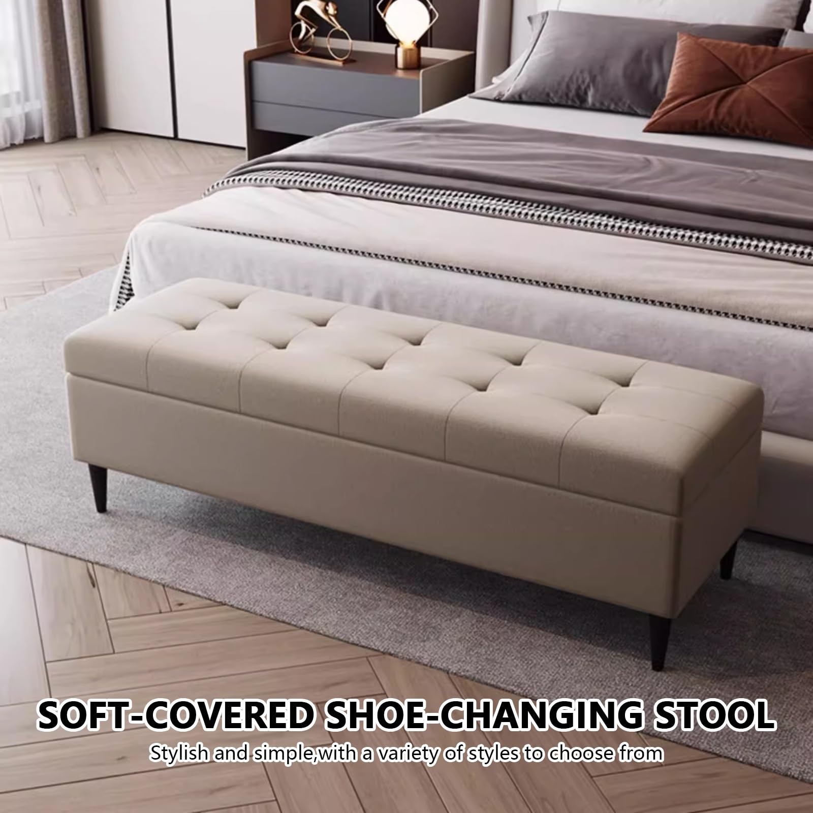 Panca contenitore ingresso con scarpiera, panca camera da letto Imbottito, Panca contenitore con seduta, moderno salvaspazio pouf, panca fondo letto matrimoniale, cassapanca contenitore da interno.